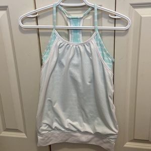 Ivivva White & Mint Green Double Dutch Tank Top